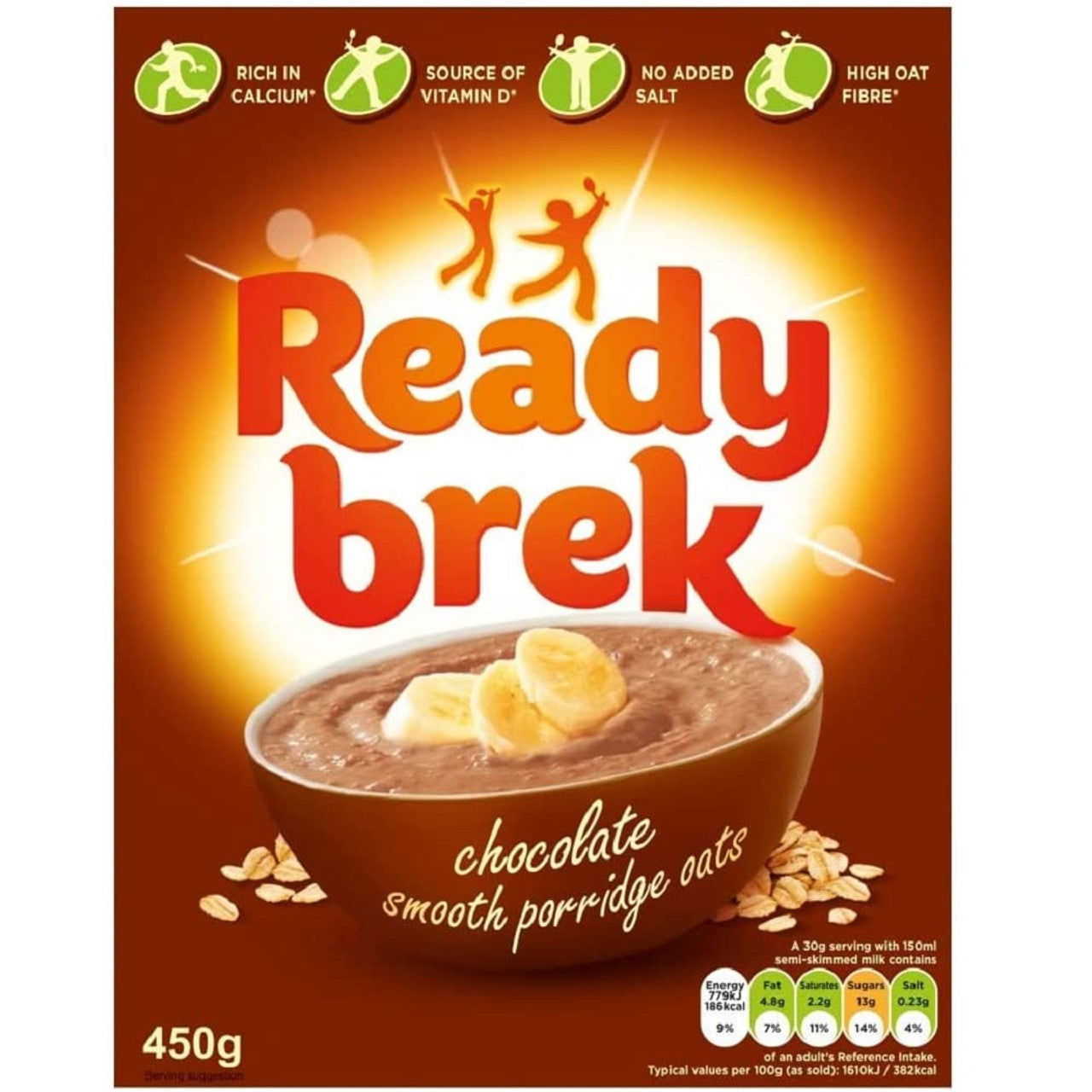 Weetabix Ready Brek Chocolate - Smooth Porridge Oats - 450G  (Case of 6) - Three Lions Pantry