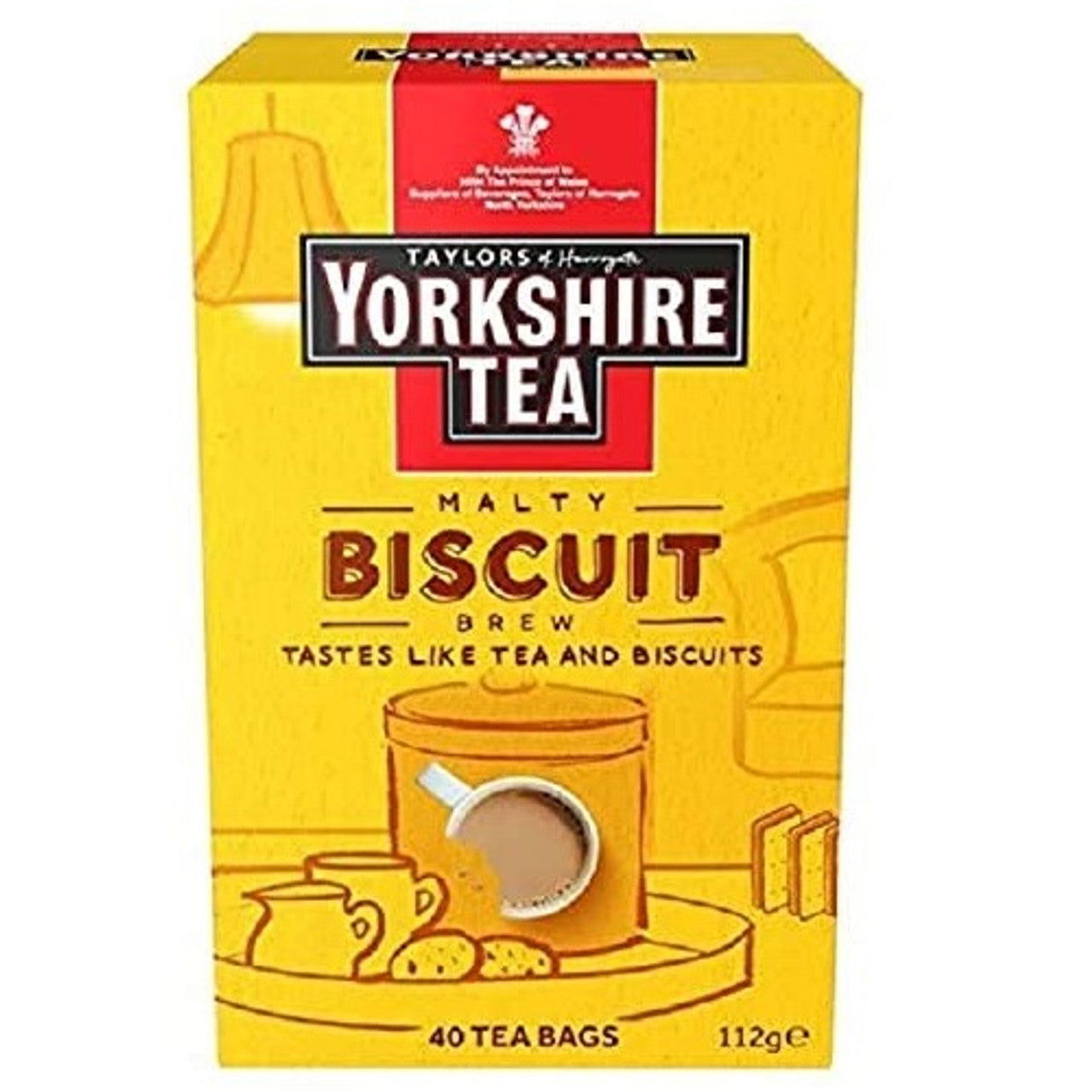 Yorkshire Tea Biscuit Brew 40 Tea Bags 100G  (Case of 4) - Three Lions Pantry